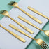 Berglander Gold Tea Fork - Stainless Steel Cake Fork Dessert Fork with Titanium Gold Plating, Pack of 6