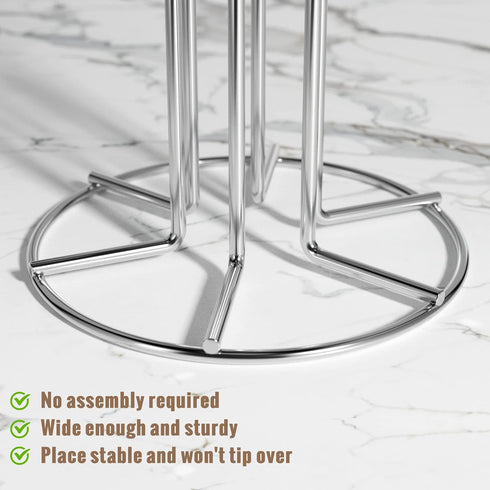 HULISEN Coffee Mug Holder for Countertop, Large Cup Tree with 6 Hooks, Metal Stand for Coffee Bar