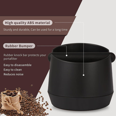 6 Inch Large Capacity Espresso Knock Box Tamping Mat, Espresso Machine Accessories Set of 2 with Removable Knock Bar