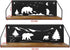 Set 2 Giftgarden Floating Shelves for Wall with Unique Adorable Bears Cutouts, Rustic Wooden Iron Wall Shelf Bear Decor