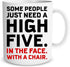 Funnwear Some People Just Need A High-Five - Funny Coffee Tea Mug, 11oz, Perfect for Sarcastic Gifts