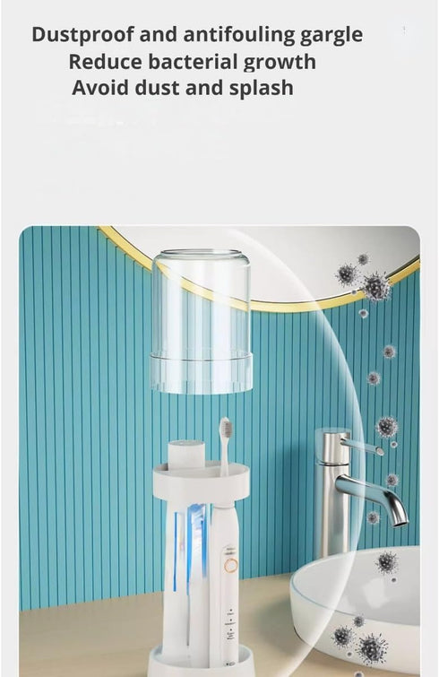 POMN Kids Toothbrushes Holder with Cute Cup, with Kawaii Badge Sticker, Electric Toothbrush Holder for Kids Toddler