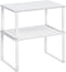 SONGMICS Cabinet Organizer Shelf, Set of 2 Kitchen Counter Shelves, Stackable Expandable Metal and Engineered Wood