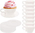 Silicone Muffin Cups for Baking, 16 Pcs Teacup Cupcake Liners, Reusable Muffin Liners, White