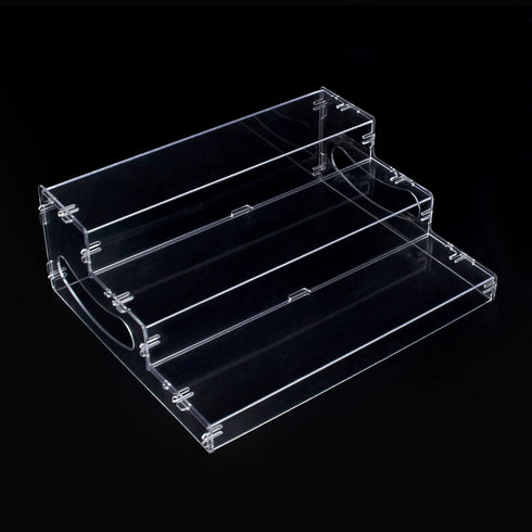 evron Clear Plastic Spice Rack Organizer for Cabinet & Countertop - 3 Tier Pantry Organization (ASSEMBLY REQUIRED)