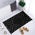 LIVEBOX Boho Bathroom Rug, 2' x 3' Washable Black Moroccan Throw Rug, Cotton Woven Area Rug with Tassel