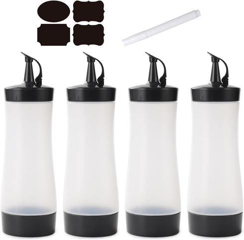 Qiuhome Condiment Squeeze Bottles Sauces Ketchup Bottles Squeeze Bottles Liquids, Oil - 12