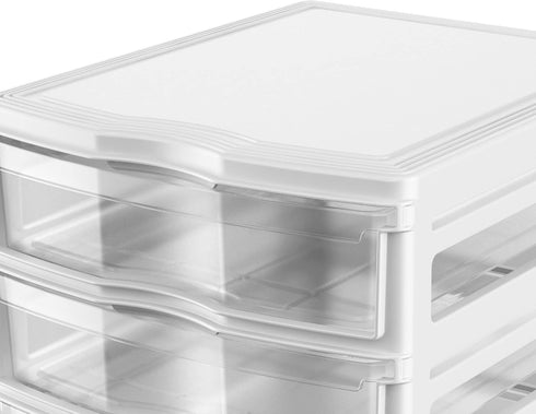 Life Story 3 Drawer Stackable Shelf Organizer, Plastic Storage Drawers for Bathroom, Makeup, or Pantry Organization