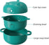 2000ML/68OZ Microwave Ramen Bowl Noodle Bowl, Steamer for Cooking Food and Vegetables with Handle, Lid, Removable Strainer. Multifunctional bowl for Cooking, Rinse, Storage.(green)