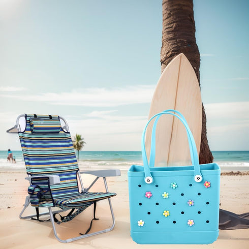 8 Pcs Flower Charm Accessory for Bogg Bags and Simply Southern Totes, Decorative Accessories for Beach Tote Bags