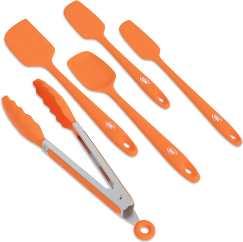 Kaluns Silicone Spatula Set, 4 Rubber Spatulas 600°F Heat Resistant, Nonstick Seamless Design with Stainless Steel