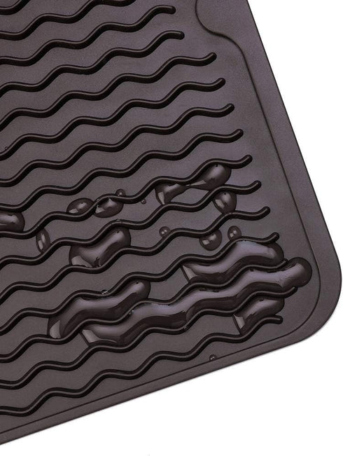 Silicone Dish Drying Mat | Eco-friendly, Heat-resistant Kitchen Counter or Sink Mat, 16 x 12 inches