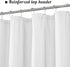 Mrs Awesome Embossed Microfiber Extra Long Shower Curtain Liner, 71 x 84 inches, Soft Fabric, Washable, White