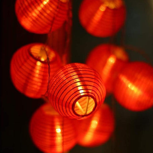 Amants01 13.12 20 Red Lantern String Lights ft LEDs Battery Operated Hanging Lanterns String Lights for Chinese New