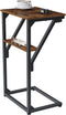 NEFROM C-Shaped End Table, Small Couch Side Table, Sofa TV Tray Table for