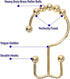 Shower Curtain Hooks Rings for Bathroom, 12PCS Stainless Steel Metal Rust Resistant Double Curtain Hooks (Gold)
