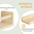 16.5" Set 2+1, Floating Book Shelves for Wall, Natural Wood Nursery Shelves for Book Storage, Solid Pine Wooden