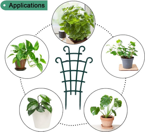 UWIOFF 12 Pack Trellis for Potted Plants, Garden Trellis for Climbing Plants Plastic Mini Climbing Plant Trellis Flower