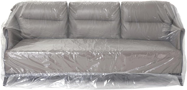 Heavy-Duty Plastic Sofa Couch Cover, Waterproof Clear Furniture Protector for Moving, Dust-Proof Bag 96 x 42 x 62 Inch