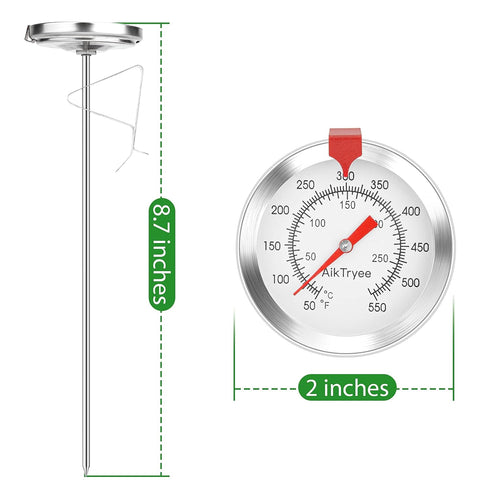 AikTryee Candy Thermometer Cooking Thermometer with Instant Read Dial Meat Thermometer for Cooking Candy Deep Fry Oven