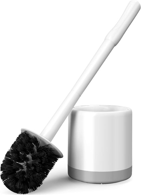 Vacplus Toilet Bowl Brush and Holder, Compact Toilet Brush for Bathroom with