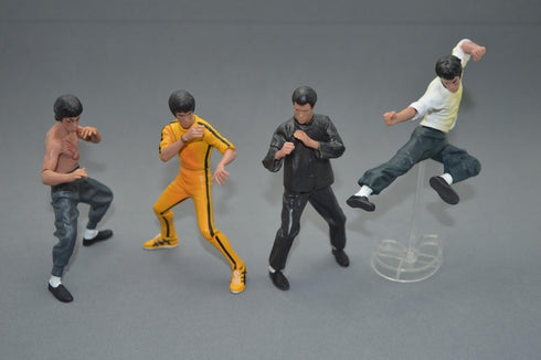 Palmetto Houseares Bruce Lee Figurine Collection Set, 4PCS, 4 Inch Average Height, Hard Plastic Resin
