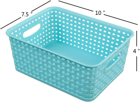 Vababa Plastic Storage Baskets/Storage Bins, Pack of 6