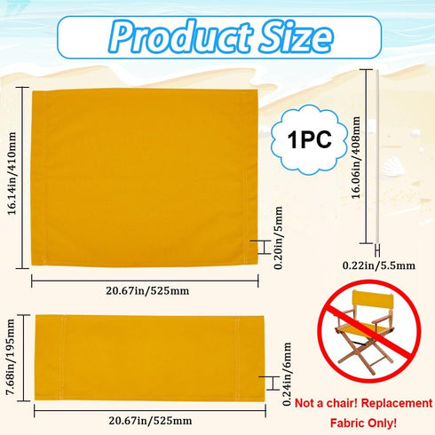 21~16x8~21" GORGECRAFT Director Chair Canvas Replacement Gold Movie Chair Covers Kit Polyester Cloth Seat and Back