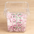 Met Lux 4 Quart Brine Bucket - 1 Square Marinating Container with Volume Markers, Clear and Green Plastic Dough Rising