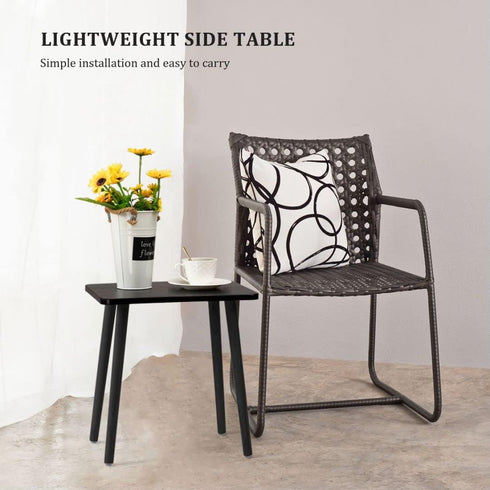 FORAOFUR Side Table, Modern Accent End Table with Wooden Legs, Easy to Assemble Mini Living Room Table for Sofa