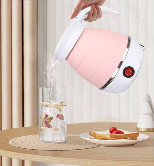 Travel Kettle Electric Small Foldable Portable Kettle, Silicone Collapsible Heating Water Boiler Tea Pot for Camping,