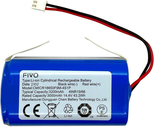 FIVO 3200mAh Replacement RVBAT850 Battery for Shark R75, R85, RV850, RV751, RV761, RV851WV, RV871, 14.4V/14.8V