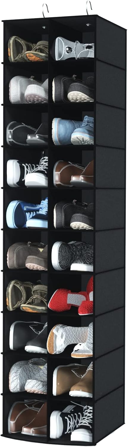 coastal rose Hanging Shoe Organizer for Closet, 20 Sections Hanging Closet Organizers