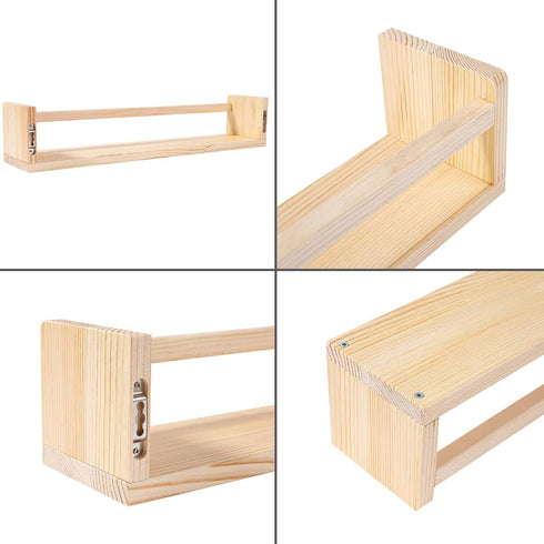 24 Inch Set 3 AZSKY Nursery Book Shelves Rustic Natural Wood Floating Shelves,Wall Book Shelves for Farmhouse,Bathroom