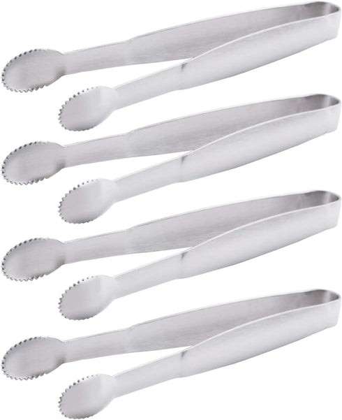 Mini Serving Tongs Set of 4, 5-Inch Stainless Steel Small Appetizer Tongs