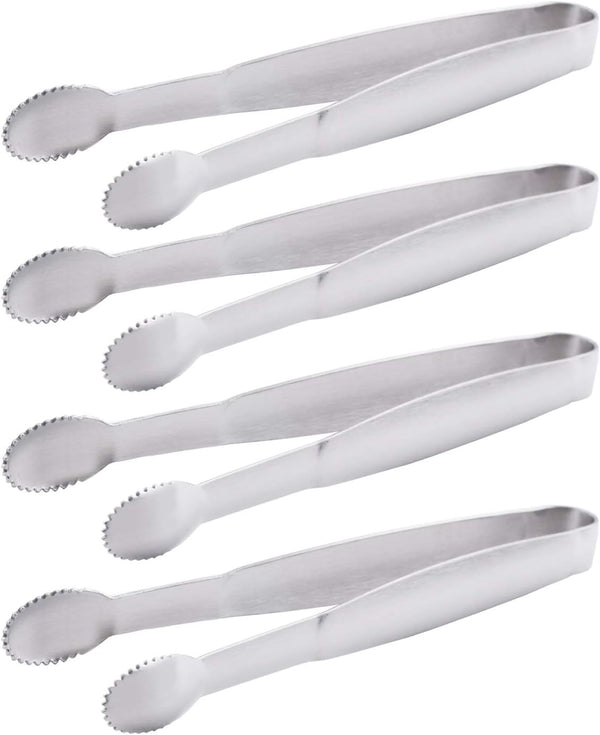 Mini Serving Tongs Set of 4, 5-Inch Stainless Steel Small Appetizer Tongs