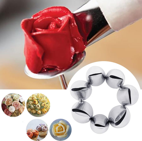 Hendiy 7 Pieces Cake Decorating Tips Set, Cream Icing Piping Fondant Nozzle Pastry Tools for Decorating