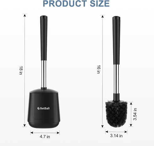 SetSail Toilet Brush and Holder, Automatic Toilet Bowl Brushes for Bathroom, Ventilated Toilet Scrubber