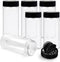 RoyalHouse 6 Pack 16 Oz Plastic Spice Jars, Clear with Black Cap, BPA Free, Made in USA