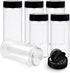 RoyalHouse 6 Pack 16 Oz Plastic Spice Jars, Clear with Black Cap, BPA Free, Made in USA
