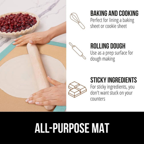 Gorilla Grip Reusable Silicone Baking Mat - 2 Pack BPA-Free Nonstick Liner for Oven Cookie Sheets