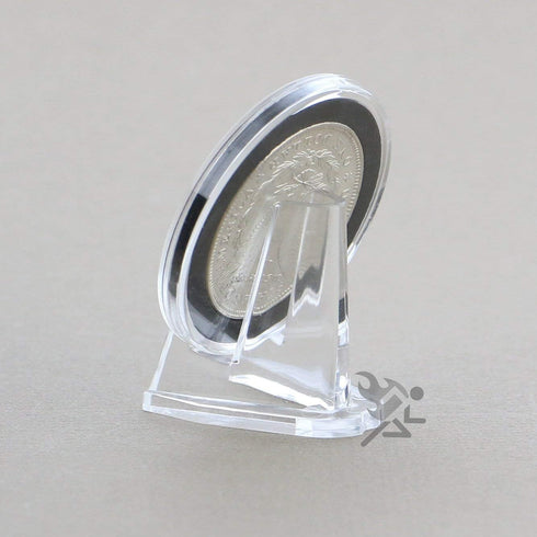 OnFireGuy 5 Pack Clear Display Stand Easels for Air-Tite Coin Capsules, Coin Display Stands, Challenge Coin Easels