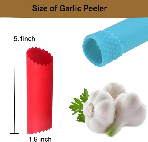 DXary Set, 10 Garlic Peeler Pieces Silicone Garlic Roller Garlic Peeler Tube Easy Garlic Peeled Tool Skin Remover