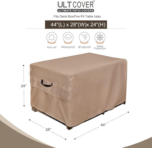 44 28 inch ULTCOVER Patio Deck Box Storage Bench Cover - Waterproof Outdoor Rectangular Fire Pit Table Covers x