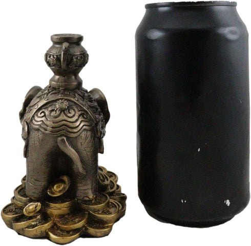 Ebros Small Feng Shui Elephant Carrying Wealth Pot - 4.25" Long Home Decor Accent Figurine