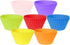 28 Pack Silicone Baking Cups, 7 Colors 2.64 inches Reusable Muffin Cups, Non-Stick Cake Mold