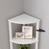 5-Tier UJSJ001W VIMBER Corner Shelf, Corner Bookshelf, Industrial Corner Ladder Shelf, Modern Display Shelf for Living