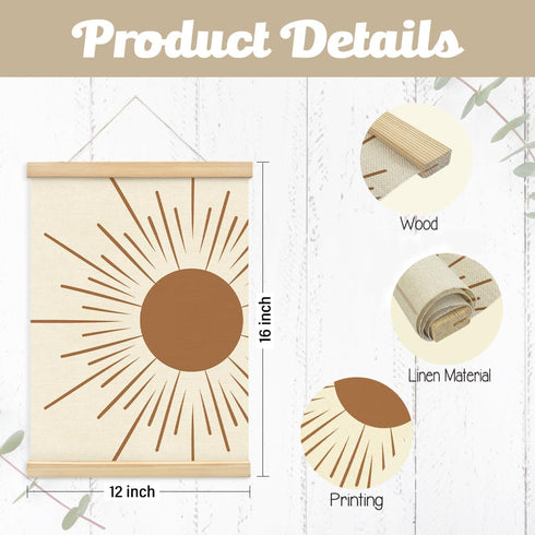 Set 2, 12x16 Inch PLKMN You Are My Sunshine Wall Decor of Nursery Decor Neutral, Sun Wall Art Posters Framed with Wood