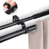 12 PCS Heavy Duty Double Curtain Rod Brackets, Black Wall Mount Holder for Double Rod
