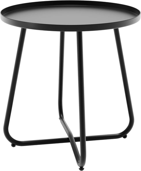 Outdoor Side Table, Indoor & Outdoor 18" Round Patio Side Table, Small